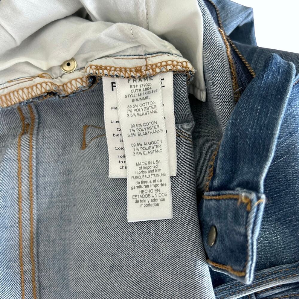 NWT FRAME Le High Skinny Jeans Brummel Wash High Rise Raw Step Hem Size 31 - Picture 10 of 13